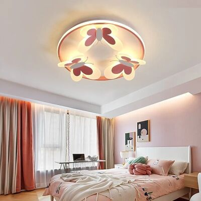 girl bedroom lamp Indoor Study Salon Creative Decorative pink Butterfly ceiling lamp(WH-MA-301)