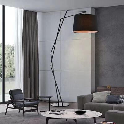 Decor Indoor Lighting Living Room Bedroom Home Fabric Lampshade Fishing Floor Lamp(WH-VFL-38)