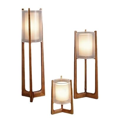 bedside floor lamp living room bedroom Solid wood lamp Japanese style Quinn Lantern Floor Lamp(WH-MFL-188)