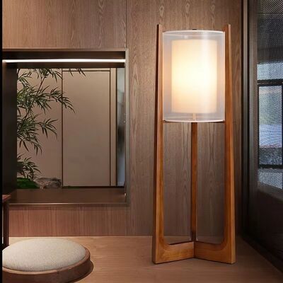 bedside floor lamp living room bedroom Solid wood lamp Japanese style Quinn Lantern Floor Lamp(WH-MFL-188)