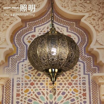 Southeast Asia Retro Exotic Bedroom Restaurant Cafe Hotel Bar Hollow Carved Chandelier Lamps (WH-DC-71)