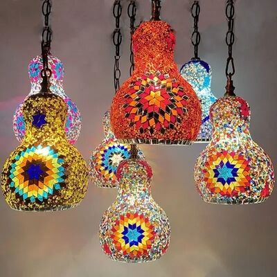 Bohemian Snowman Chandeliers Ceiling Home Room Decor Turkish Handmade Glass Lighting (WH-DC-79)