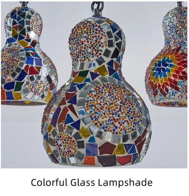 Vintage Art Deco Handcrafted Lamparas de mesa Colorful Stained Glass Romantic Pendant Lamp Turkish Mosaic Chandelier(WH-DC-82)