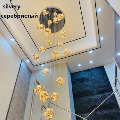 Modern Led Chandelier Glass Ball Pendant Light Staircase LED Decor Lusters(WH-NC-125)
