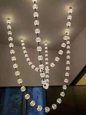 Pearl Drop Series Dimmable LED Hanging Lamps Staircase Very Long Luminaire (WH-NC-133)