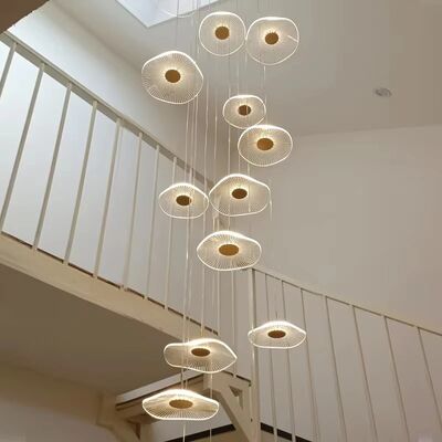 Lotus Chandeliers Staircase Lighting High-rise House Stair Chandelier Dining Room  (WH-NC-136)