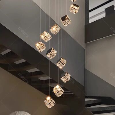 Modern home decoration crystal chandelier Staircase LED Hanging Lamp  (WH-NC-147)