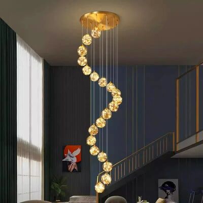 Modern Glass Ball LED Pendant Lights Staircase Chandelier (WH-NC-154)