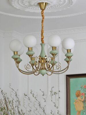 French Homestay LED Chandelier Nordic Retro Pastoral Cream Style Chandelier Onyx Chandelier(WH-MI-469)