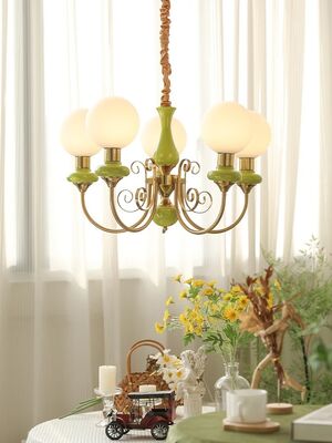 French Homestay LED Chandelier Nordic Retro Pastoral Cream Style Chandelier Onyx Chandelier(WH-MI-469)