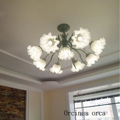 Art Parlor Dining Room Bedroom Chain Suspension Modern Romantic Flowers Chandeliers Lily of the Valley Flower Chandelier(WH-MI-470)