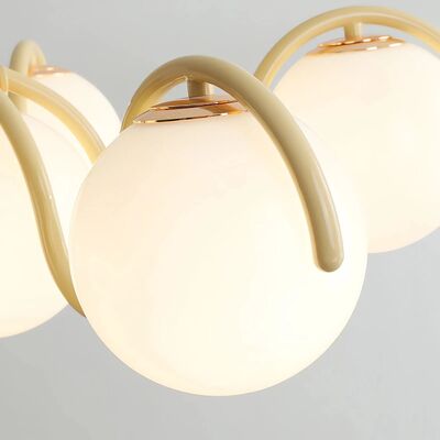Minimalist Bedroom Study Dining room Light Nordic Magic Bean Glass Pendant Light Reedway Curve Linear Chandelier(WH-MI-472)