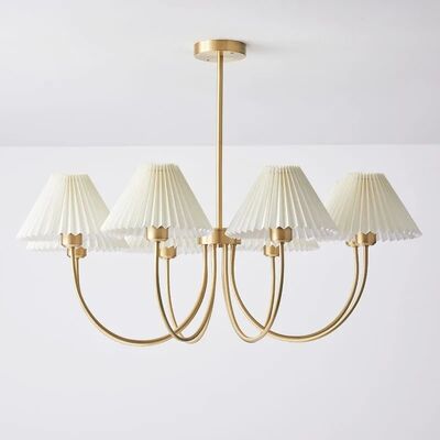 kitchen Bar Cafe Pleated Paper hanging Lighting Restaurant fold paper lampshade LED Chandelier Lighting Lenore Pleated Chandelier(WH-MI-476)