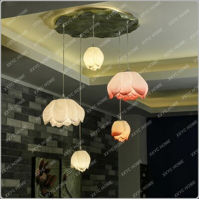 Modern New Chinese Style Chandelier Pastoral Dining Room Living Room Simple Classical Decorative Creative Lotus Lamps (WH-MI-478)