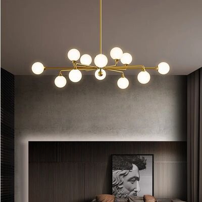 Postmodern chandelier luxury deco gold chandeliers Staggered Glass Globes Chandelier(WH-MI-484)