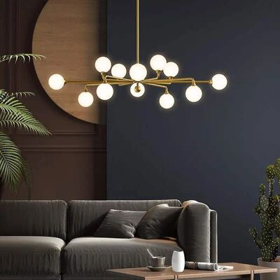 Postmodern chandelier luxury deco gold chandeliers Staggered Glass Globes Chandelier(WH-MI-484)