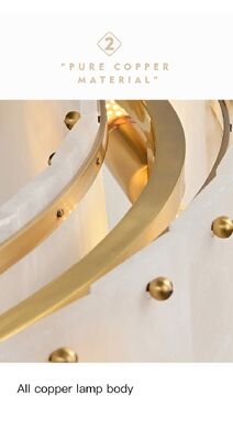 Plafond Lighting For Bedroom Living Room Modern Luxury Round LED Hanging Pendant Lamp Marble Chandelier Rock Alabaster Chandelier(WH-MI-486)