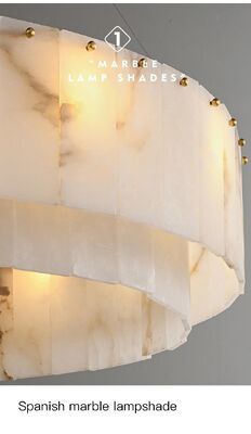 Plafond Lighting For Bedroom Living Room Modern Luxury Round LED Hanging Pendant Lamp Marble Chandelier Rock Alabaster Chandelier(WH-MI-486)