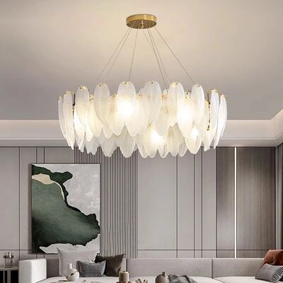 Nordic home decor dining room Pendant lamp lights indoor lighting Ceiling lamp hanging light Glass Feather Chandelier(WH-MI-487)