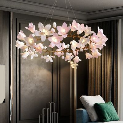 Modern Copper Magnolia flower chandelier Circular Blossom Chandelier (WH-MI-491)