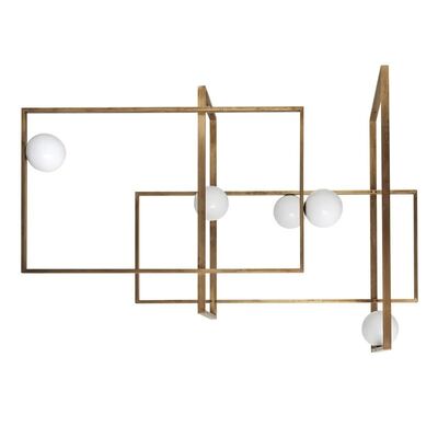 Post modern Rectangles G4 LED pendant light hanging lamp bedside metal Luminarias Mondrian Glass Ceiling Light(WH-MI-497)
