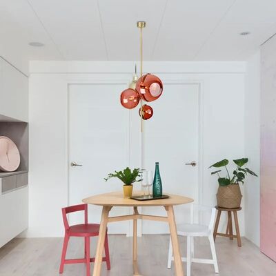 Nordic red glass globe chandelier restaurant shop modern italian design lamp Another Day Chandelier(WH-MI-500)