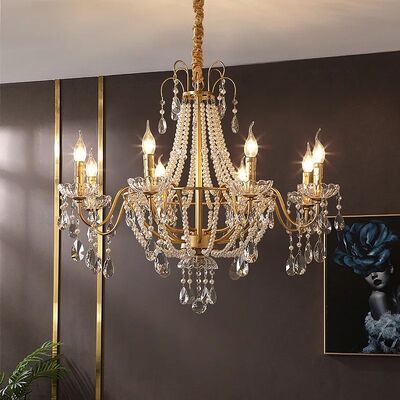 French Retro Style Pearl Chandelier American Crystal Lamp (WH-CY-255)
