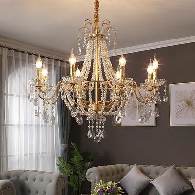 French Retro Style Pearl Chandelier American Crystal Lamp (WH-CY-255)
