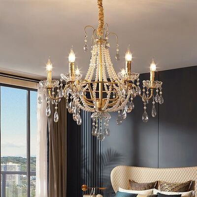 French Retro Style Pearl Chandelier American Crystal Lamp (WH-CY-255)