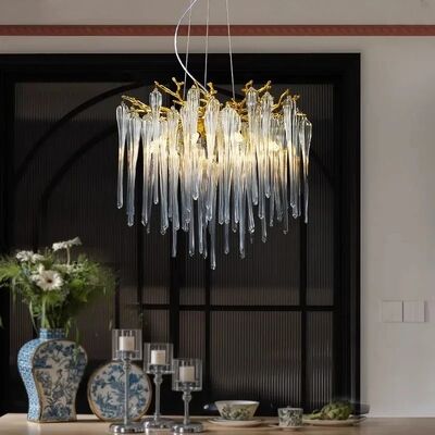 Rectangular Gold Crystal Chandelier Gold Branch Crystal Ceiling Hanging Chandelier (WH-CY-258)
