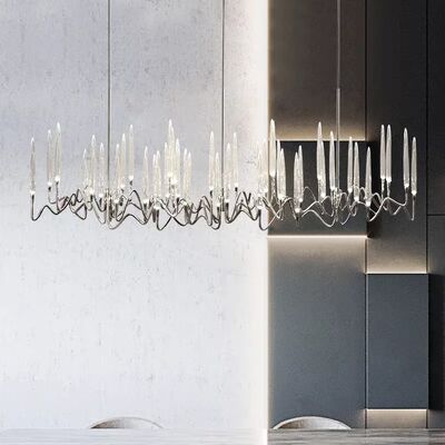Long Crystal Candelabra Ceiling Chandelier Luxury Gold Crystal Candle Chandelier Light (WH-CY-261)