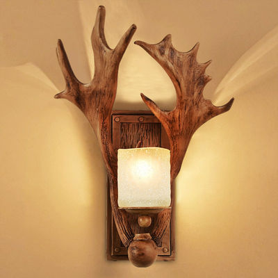 Vintage wall lamp living room bedside bedroom art wall light aisle cafe corridor hotel restaurant antler lamp (WH-VR-68