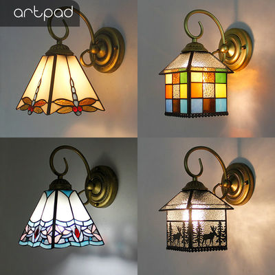 Mosaic Style LED Indoor Wall Light for Home Lighting Stained Glass Sconce Bathroom rustic wall sconces (WH-VR-113）