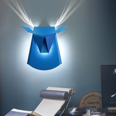 Modern Simple Deer Head Wall Lamp Bedroom Bedside Lamp Corridor aisle ntler wall light（WH-OR-24）