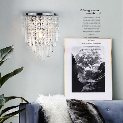 Modern Led Crystal Wall Lamp Tricolor Light Bedside Lamp silver wall light(WH-OR-26)