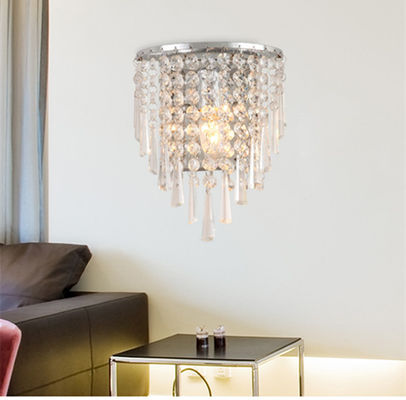 Modern Led Crystal Wall Lamp Tricolor Light Bedside Lamp silver wall light(WH-OR-26)