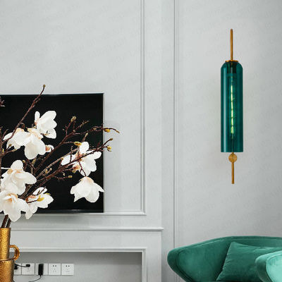 Creative Blue glass Northern Europe tube Hotel prototype room Wall lamp （WH-OR-35）