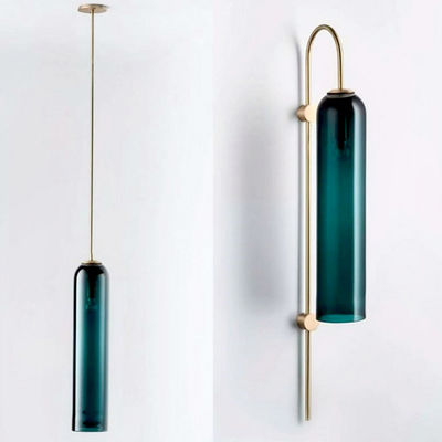 Creative Blue glass Northern Europe tube Hotel prototype room Wall lamp （WH-OR-35）