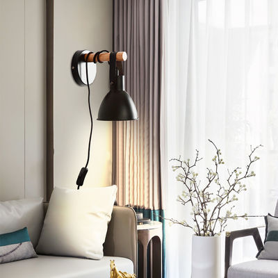 Home Bedroom Walkway Living Room Office Wooden Metal wall light plug in (WH-OR-36)