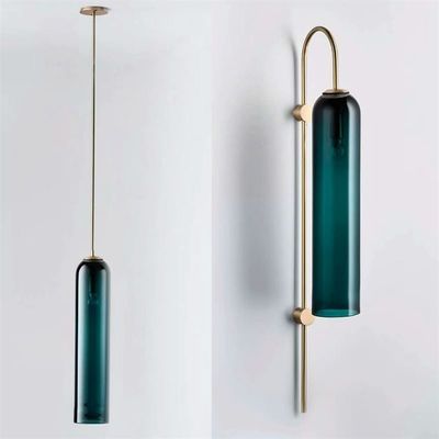 Creative Northern Europe tube Hotel prototype room glass blue wall lamp （WH-OR-50）