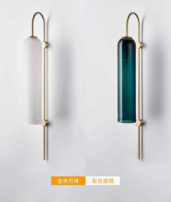 Creative Northern Europe tube Hotel prototype room glass blue wall lamp （WH-OR-50）