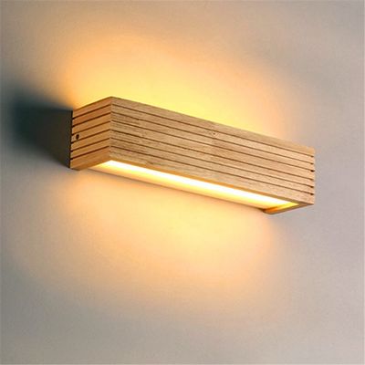 Japanese Style Led Lamp Oak Wooden Wall Lamp Nordic Solid Wood Mirror nordic wooden wall lamp（WH-OR-62)