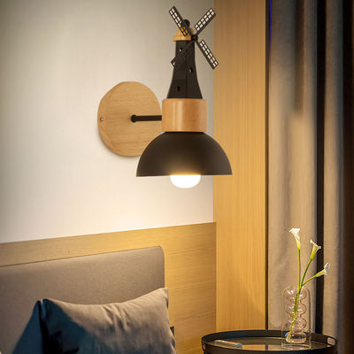 Nordic Minimalist Wooden LED Wall Lamps Windmill Bedside Wood Wall Light(WH-OR-63)