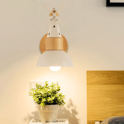 Nordic Minimalist Wooden LED Wall Lamps Windmill Bedside Wood Wall Light(WH-OR-63)