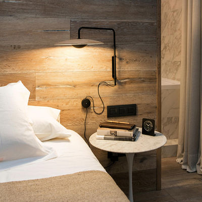 Nordic modern simple corridor art wall lamp hotel room study bedroom black wall sconce(WH-OR-96)