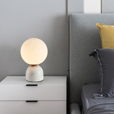 Marble table lamp modern mini table lamp bedroom glass ball table lamp（WH-MTB-15)