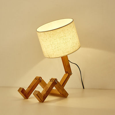 Folding Table Lamp Creative European Fashion Bedroom wood robot art table lamp(WH-MTB-28)