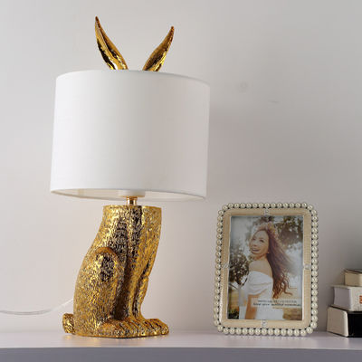 Golden Resin Rabbit Table Lamp for Bedroom Bedside Lamp(WH-MTB-40)