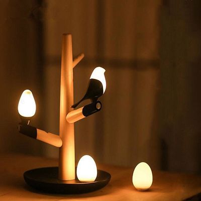 Chinese Style Lucky Bird LED Night Table Lamp Wood Base bird table lamp(WH-MTB-91)