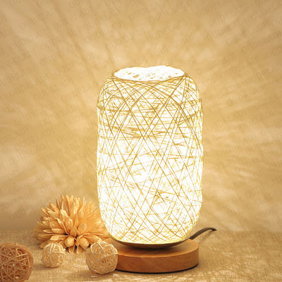 Wood Rattan Twine Ball Lights Table Lamp Room Home Art Decor bamboo table lamp(WH-MTB-93)